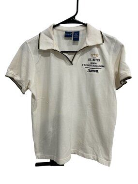 Izod St. Kitts Marriott Resort White Polo Shirt Size Small Cotton Preppy
